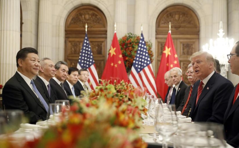 America and China sit down and talk about trade.