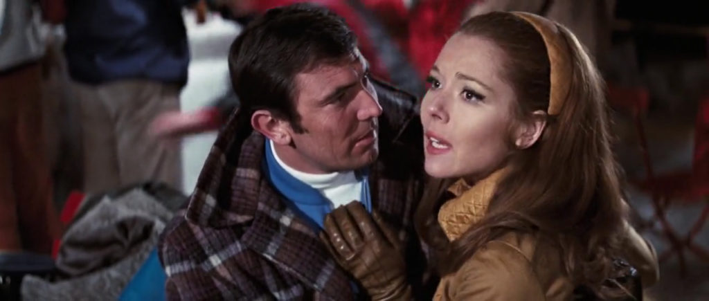 On her Majestys Secret Service. This is a classic James Bond movie. Here, we have 007 skiing down mountains, seducing all types of women from around the world and wearing a kilt.