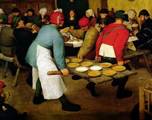 The Peasant Wedding  by  Pieter Brueghel the Elder, 1567 or 1568. The Medieval calendar set  aside vacations for saints’ days, weddings, church holidays, rest days,  and more.