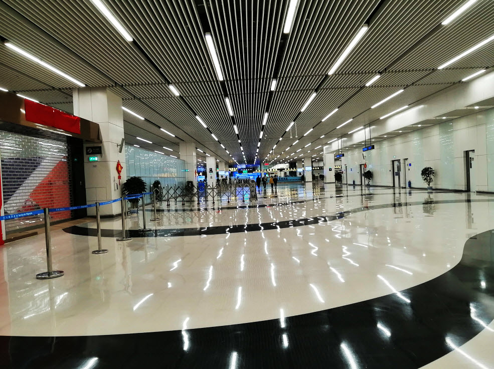 Inside of the Macao-HK-Zhuhai customs complex.