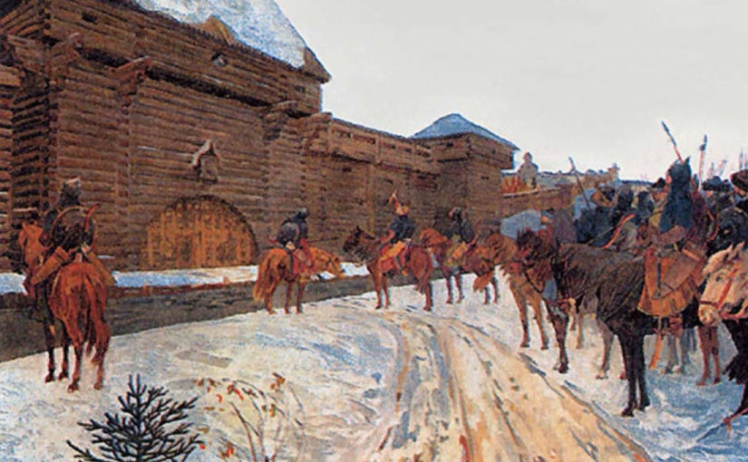 The Mongol Golden Hoarde sacks Russia.
