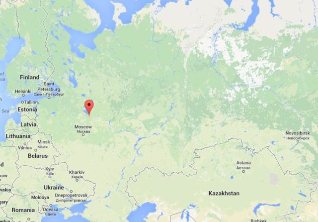 Yaroslavl on a map of Russia.