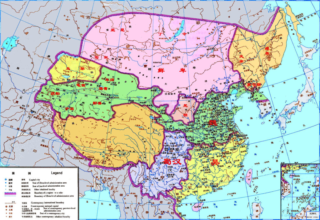 A map of the three kingdoms.