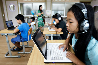 Home schooling via computer will displace more traditional teaching methods.