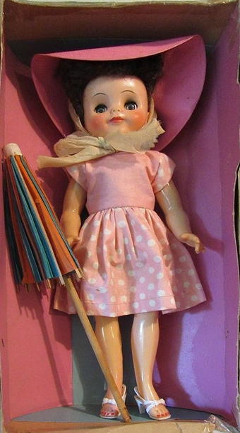 The Suntan Suzy doll within the original packaging.