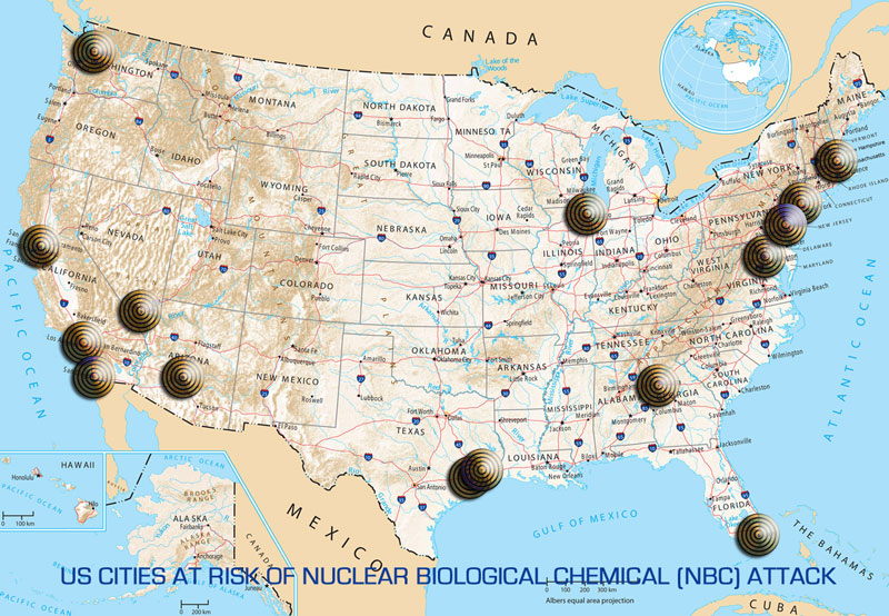 American germ warfare targets map.