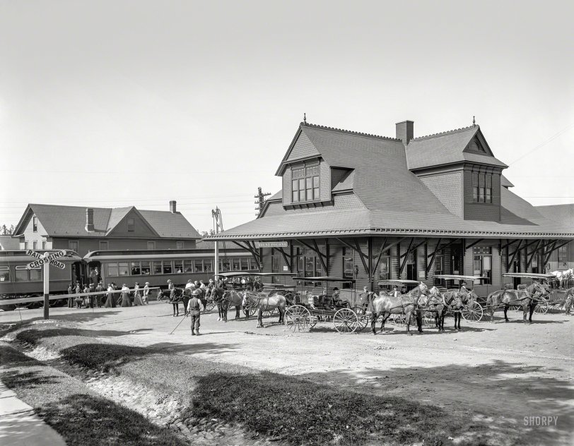 1905. "Lackawanna Railway station, Mount Pocono, Pennsylvania." 8x10 inch dry plate glass negative, Detroit Publishing Company.