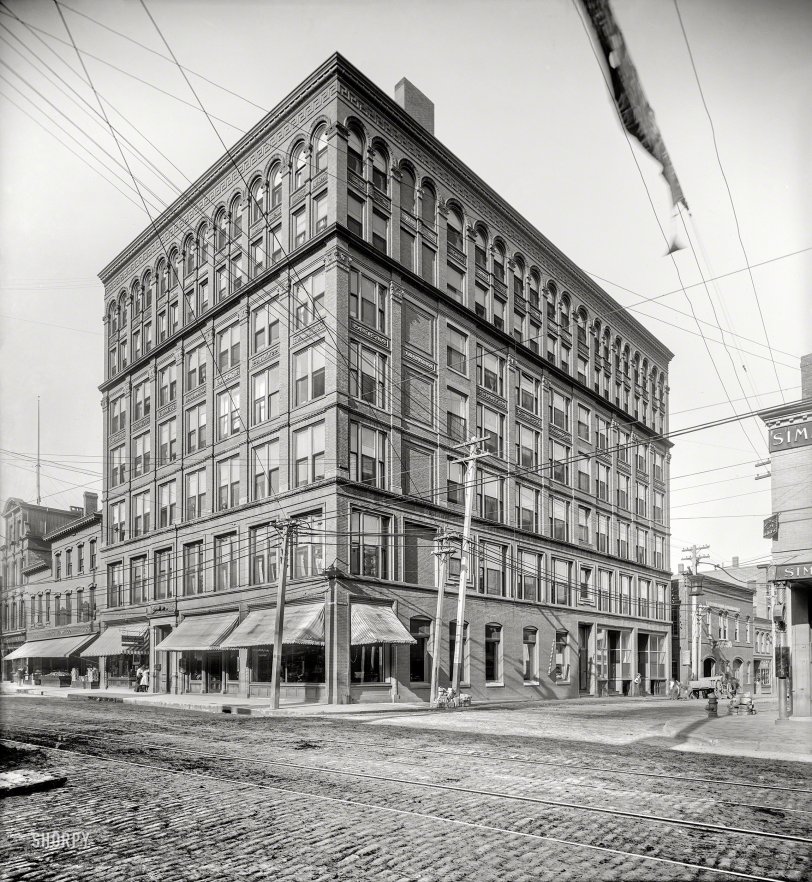 Portland, Maine, circa 1905. "Congress Square Hotel, Congress Street and Forest Avenue." 8x10 inch glass negative, Detroit Publishing Company. 
