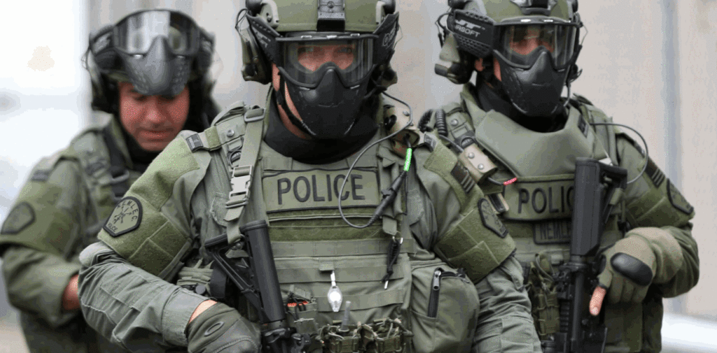 American police are fully equipped to suppress a well-controlled American populace. 