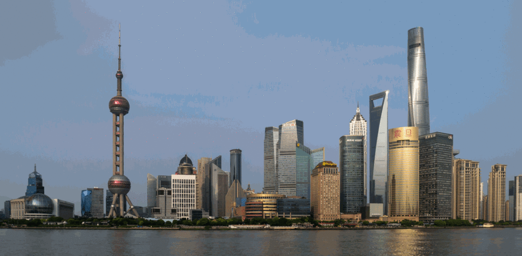 Shanghai has an amazing array of new and modern buildings.
