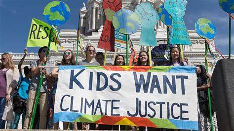 Children protesting climate change.
