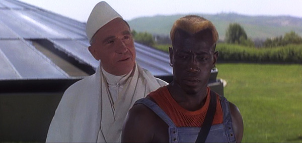 Wesley Snipes plays the evil villain that was trained to become a master criminal by the current government leadership.