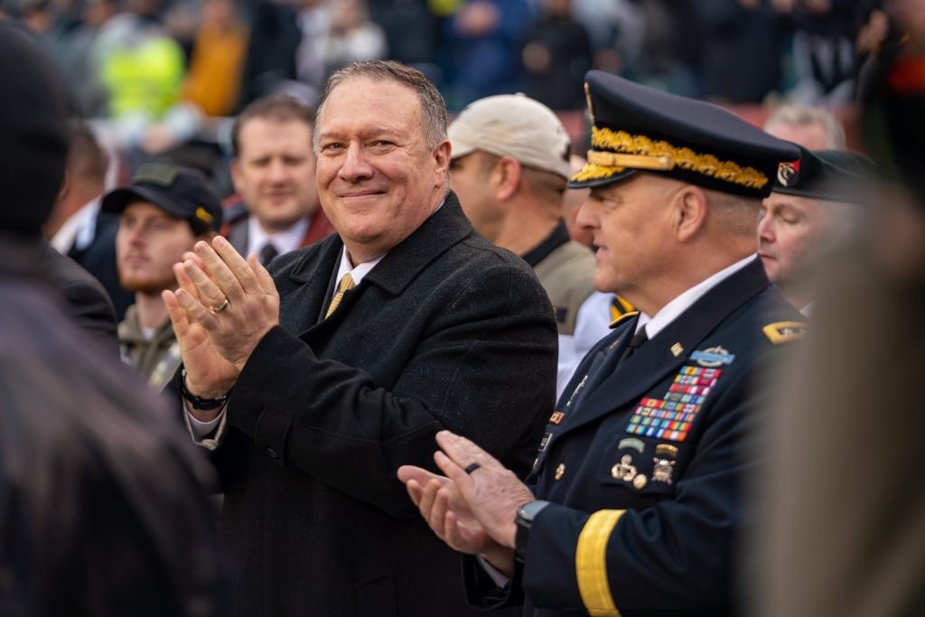 Mike Pompeo was in great spirits and in a fine positive mood in late January when the COVID-19 started to hit China. Here he is right before he took a flight to Minsk, Russia to discuss geo-political issues with Putin.