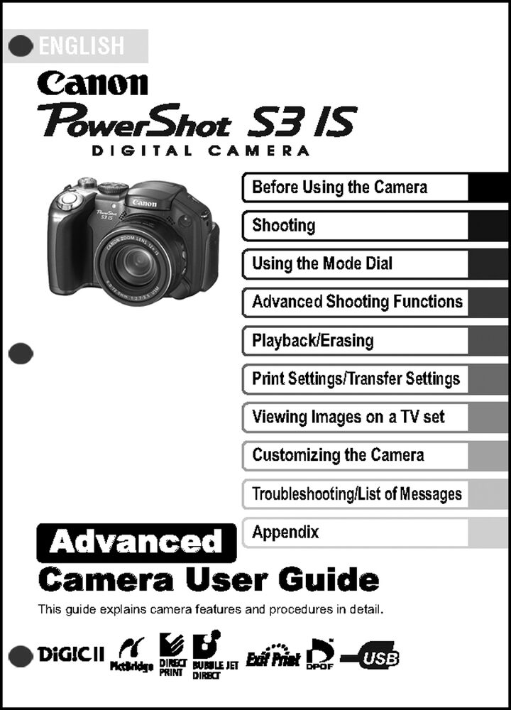 Instruction manual for a camera.