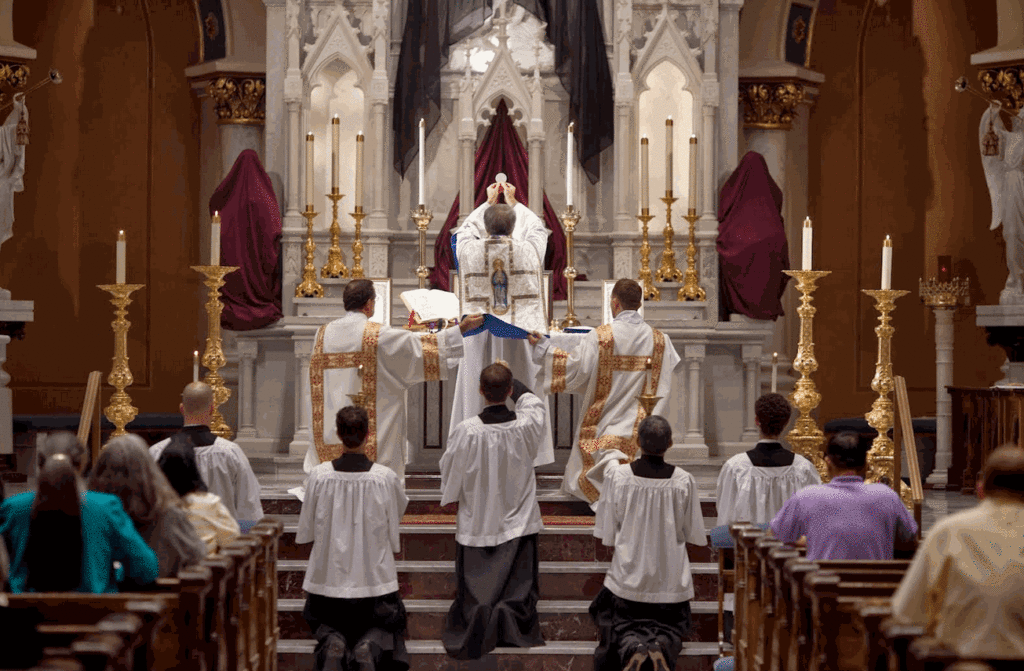 The Mass, the formal, official worship service of Catholicism, is the most important and sacred act of worship in the Catholic Church. Going to Mass is the only way a Catholic can fulfill the Third Commandment to keep holy the Sabbath day and the only regular opportunity to receive the Holy Eucharist.