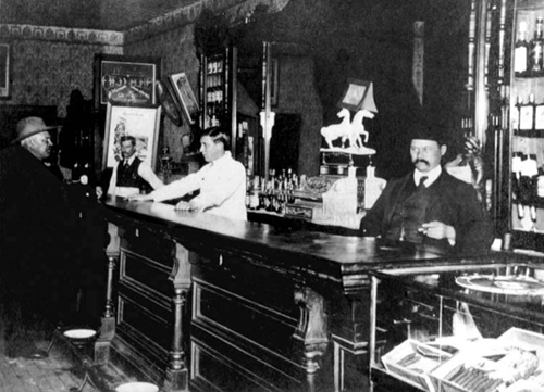 Typical saloon in Oklahoma in the 1880's. 