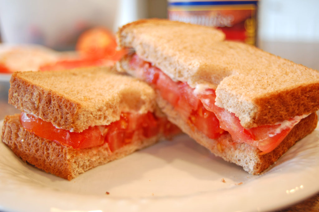 A fine tomato sandwich.