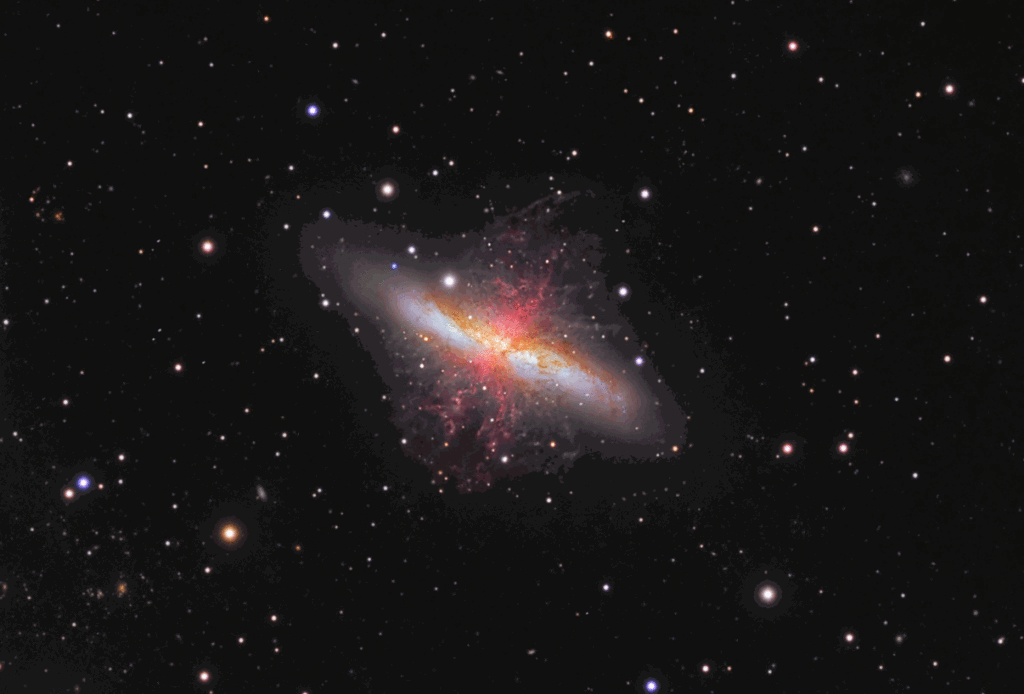 The M82 galaxy.