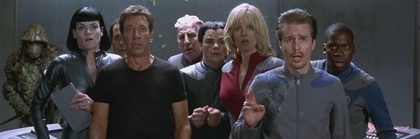 Teleportation mishap on the movie "Galaxy Quest".