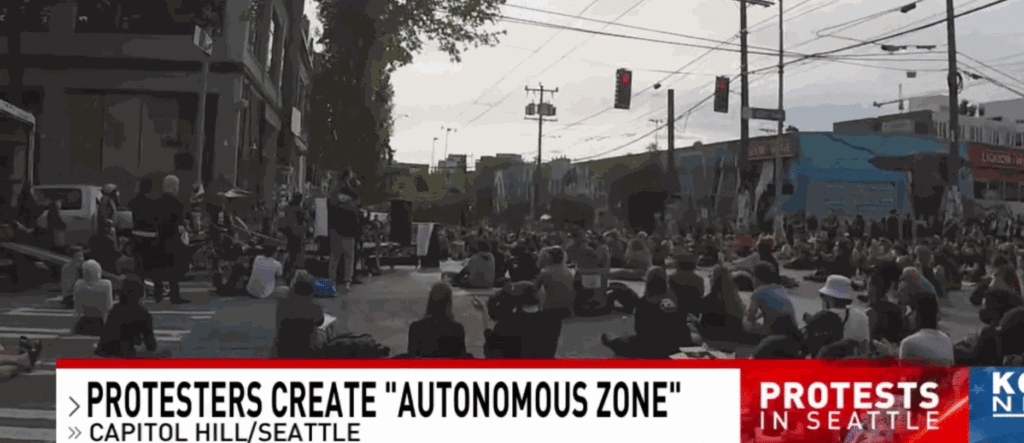 Antifa elements along with some non-aligned protestors have taken over vast areas of the city of Seattle.