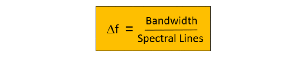 Figure 12: Frequency resolution equals bandwidth (Fmax) divided by spectral lines (SL)