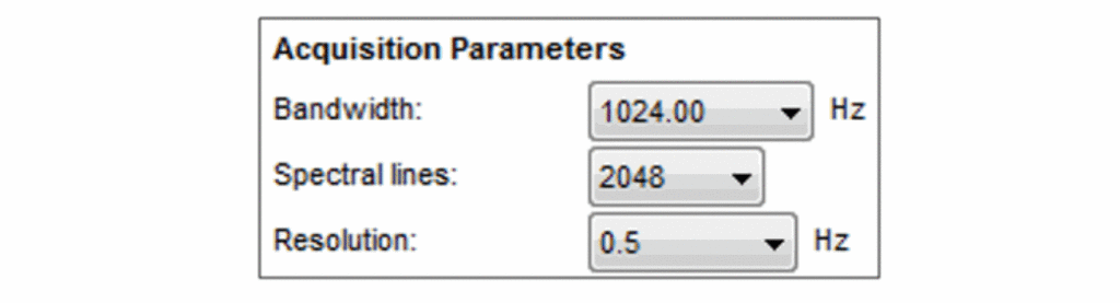 Figure 17: Simcenter Testlab acquisition parameters