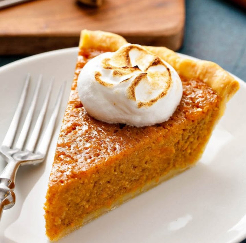 Delicious yam and pumpkin pie.