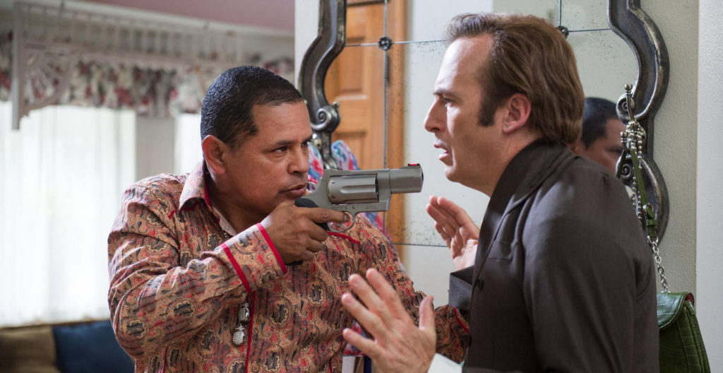 Tuco puts the biggest pistol known to man in McGill’s face and brings him inside.