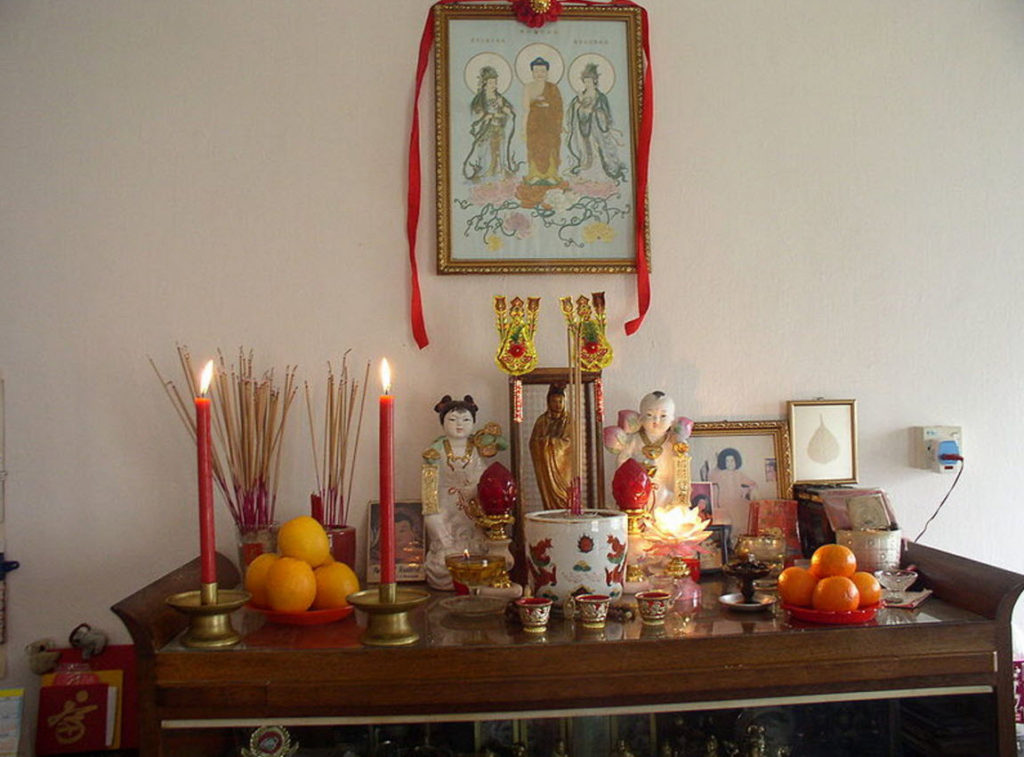 Home shrine in a non-Catholic household.