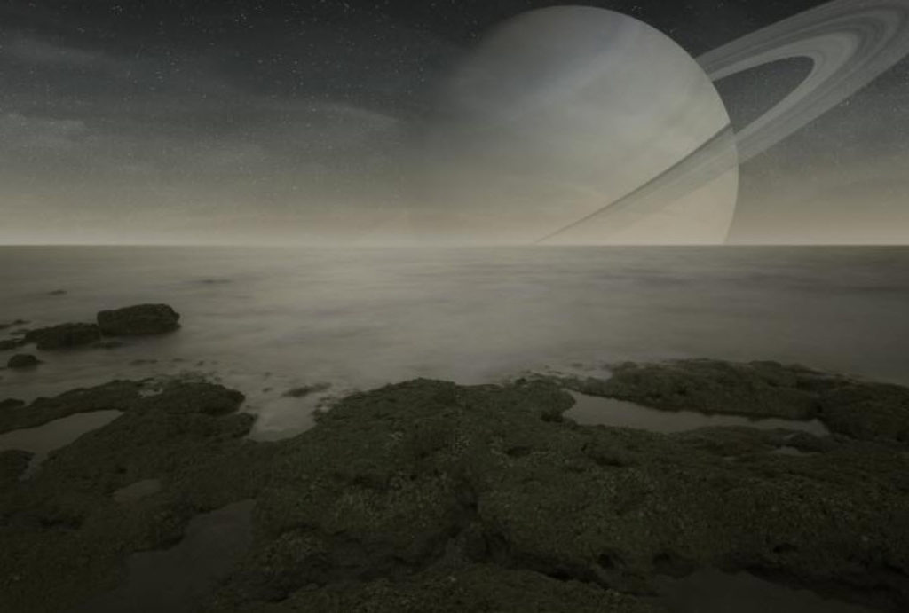 Artist rendering of the surface of Titan.