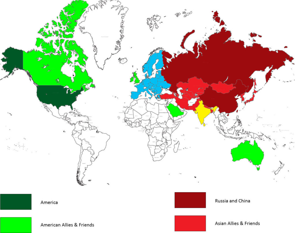 Realistic map of the world.