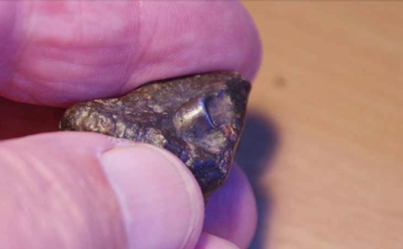 Anomalous Metallic Object Discovered Inside a 4.5 Billion-Year-Old Meteorite