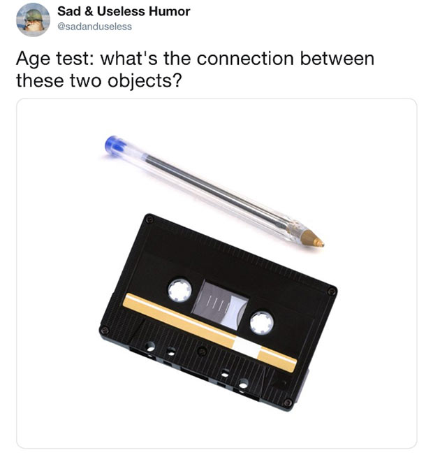 cassette tape pen pencil