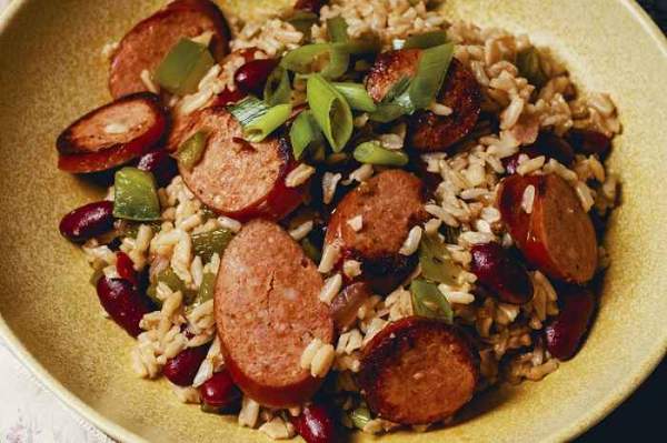 bayou red beans rice andouille