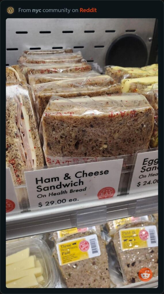29 Dollar Ham Cheese Sandwich