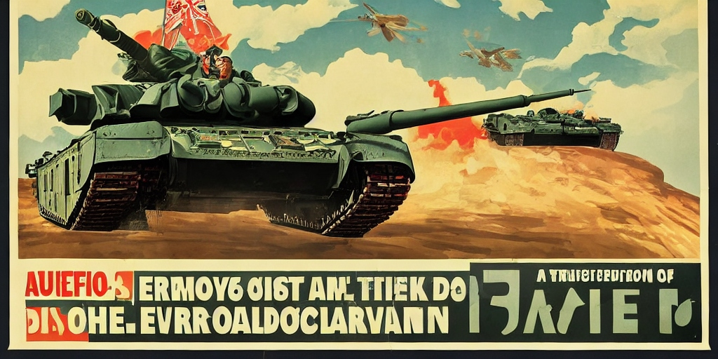 wwii style propaganda poster of a leopard 2 tank 8cec
