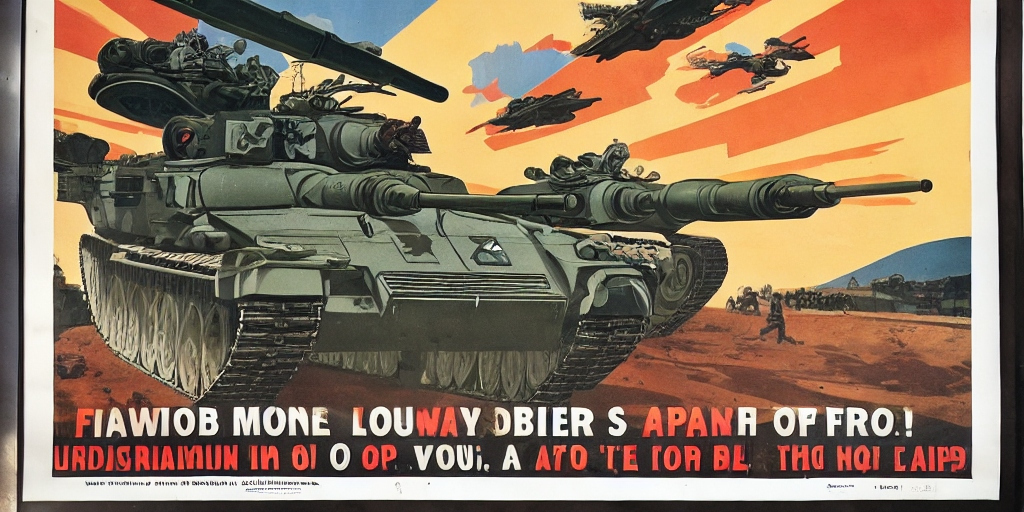 wwii style propaganda poster of a leopard 2 tank b11a