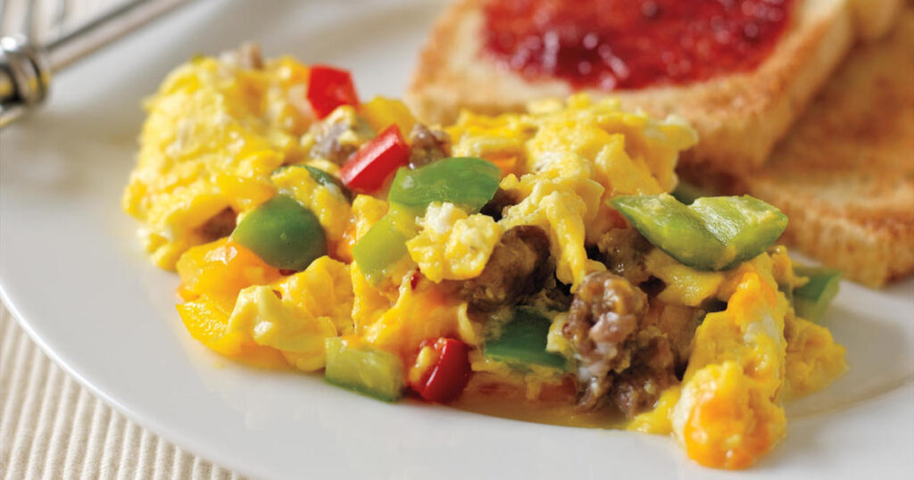 Eggs with Peppers and Sausage