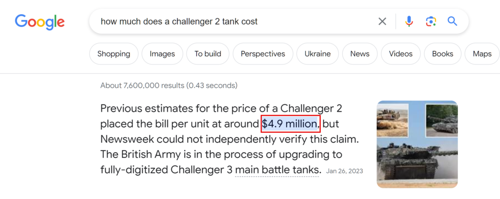 Challenger 2 price