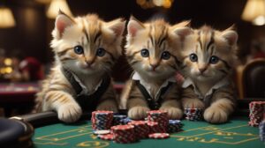 Default adorable kittens at a blackjack table playing 1(1)