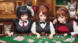 Default cute kittens at a poker table playing poker 0(1)