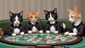 Default cute kittens at a poker table playing poker 1(2)