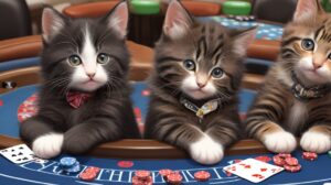 Default cute kittens at a poker table playing poker 3