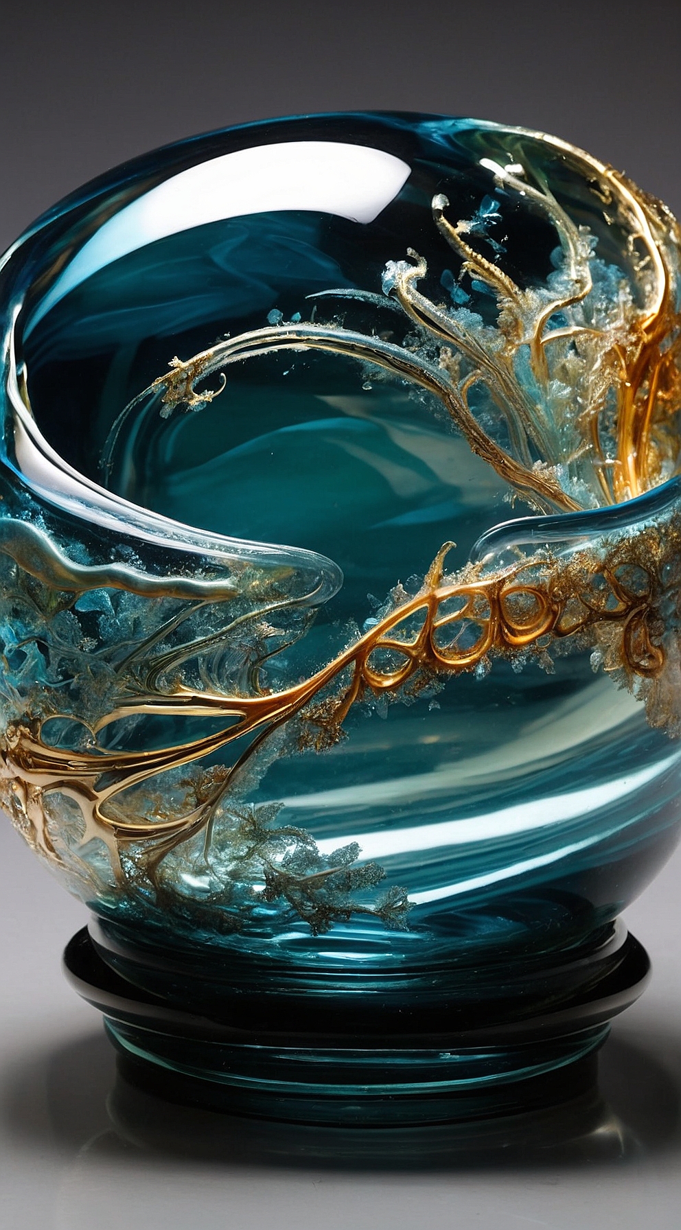Default masterpiece glass art Menger sponge design spiral patt 6
