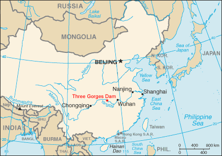 Three gorges dam map 2