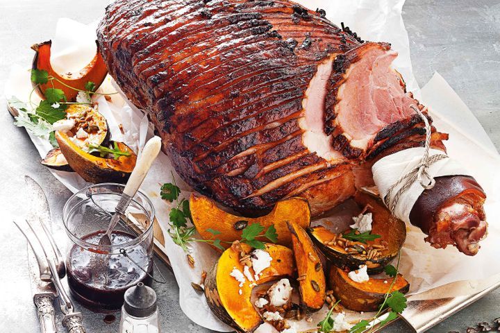 spiced cherry bourbon glazed ham 98719 1