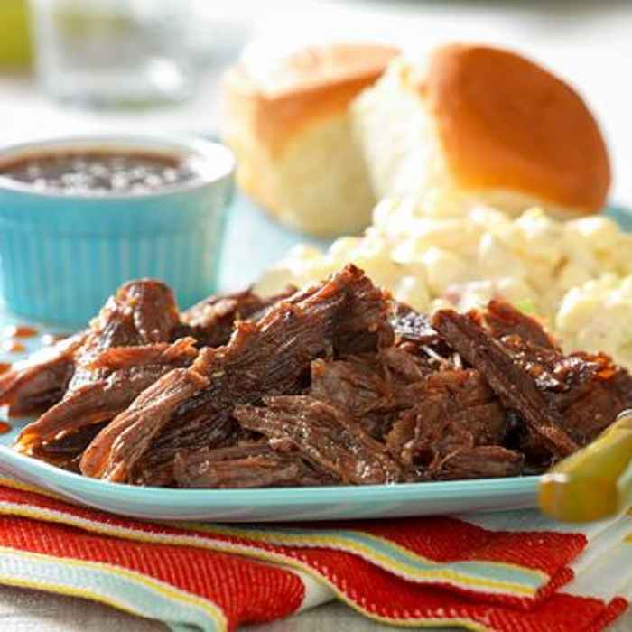 whiskey molasses shredded beef