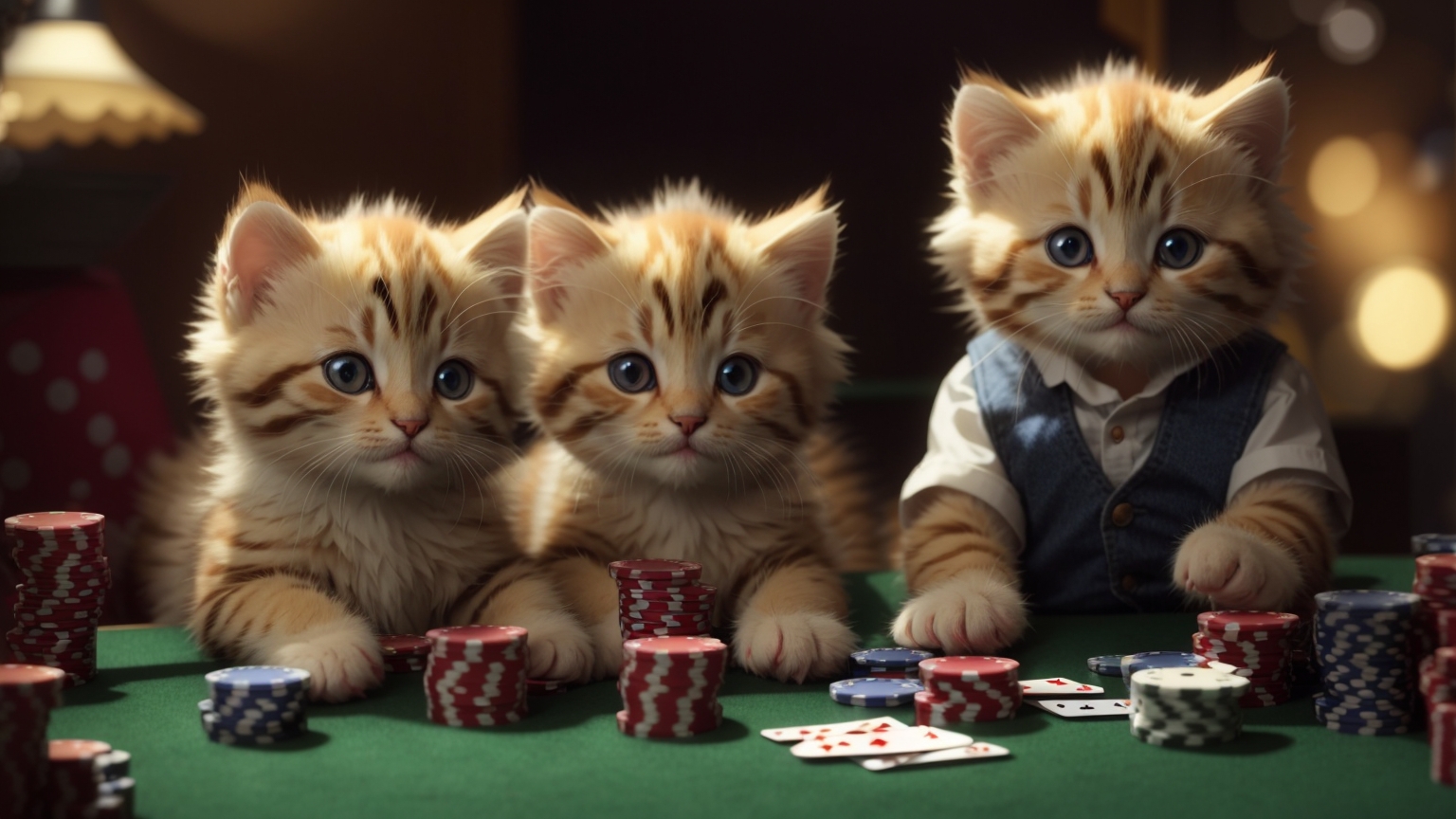 Default cute kittens playing poker together 1