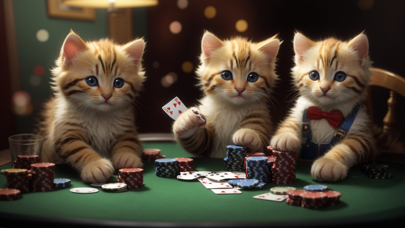 Default cute kittens playing poker together 3