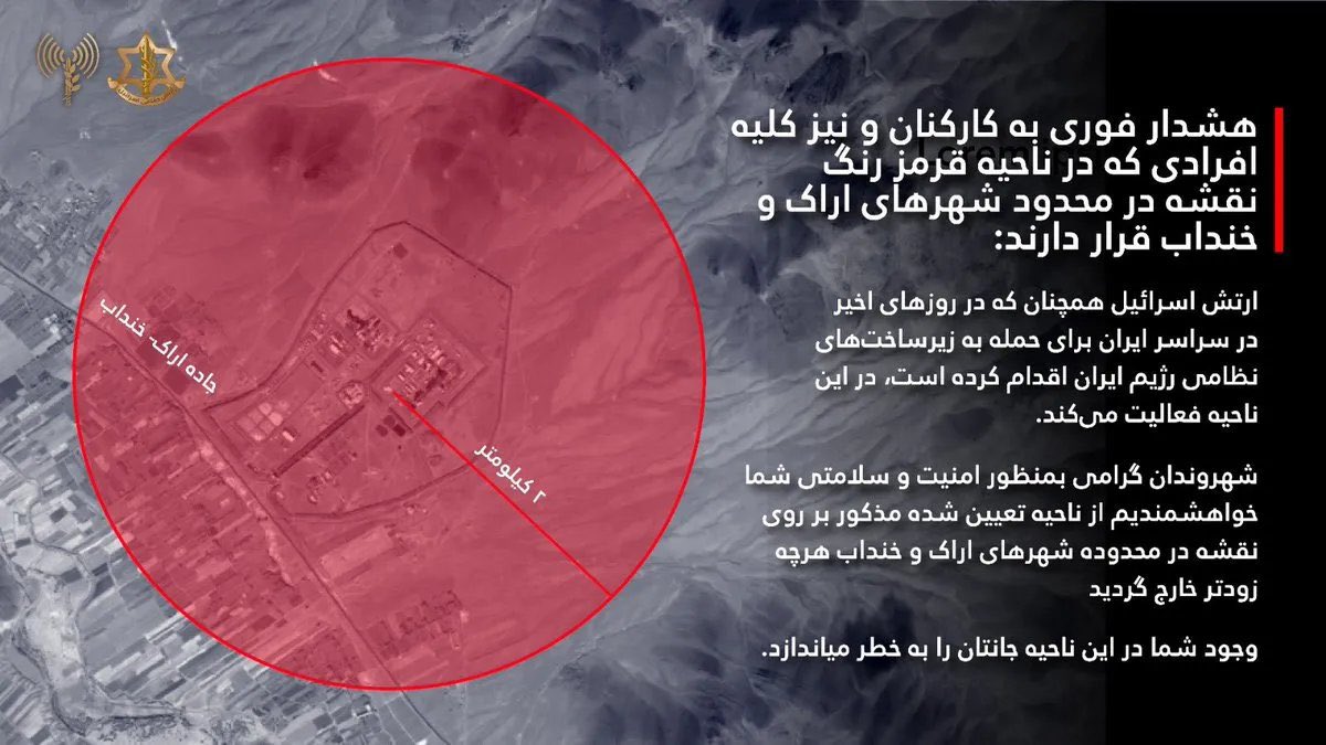 Israel warned of ARAK REactor Attack